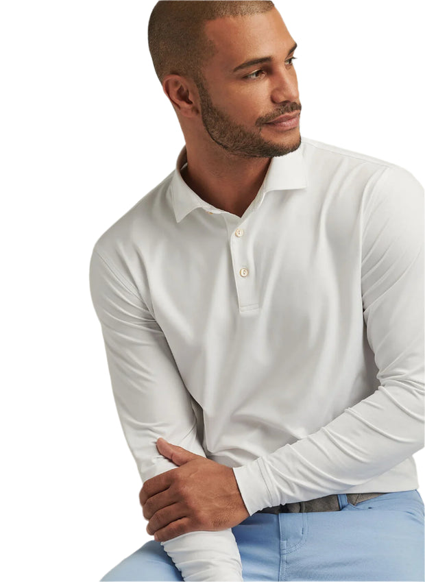Solid Stretch Jersey Long Sleeve Polo
